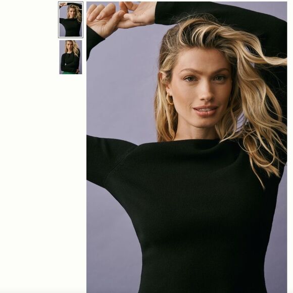 Anthropologie Maeve Long-Sleeve Shrunken Crewneck Sweater - Picture 2 of 2